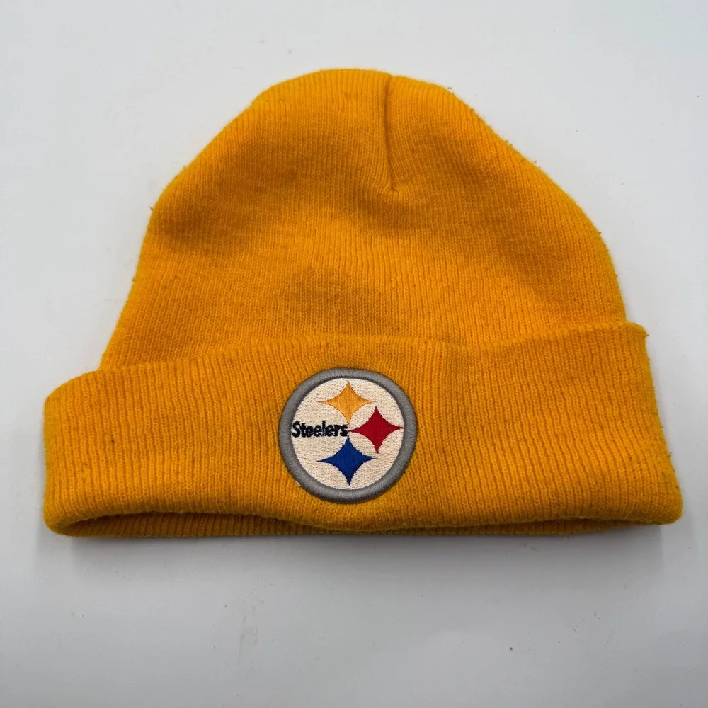 Pittsburgh Steelers Knit Beanie Hat Yellow NFL Football‎ Winter Warm